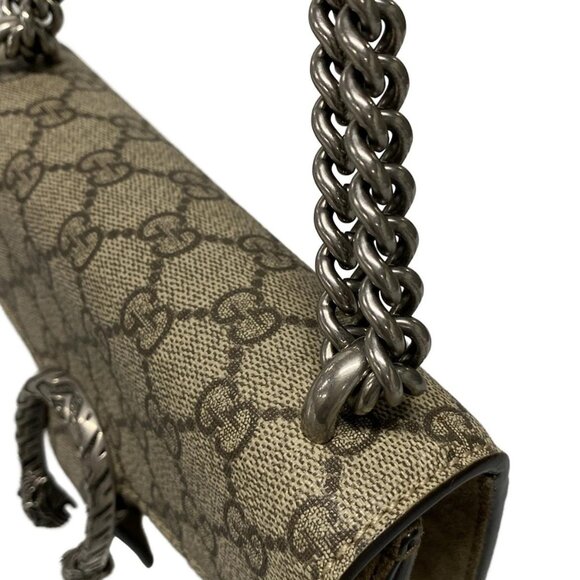 Auth GUCCI Dionysus GG Supreme Mini Bag 421970 Beige Brown PVC Suede - Picture 9 of 16